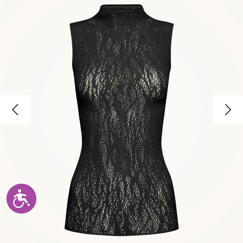 Wolford Black Textured Sleeveless Top